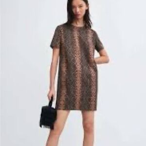 NWT Nicole MillerBlack and Brown snake print dress fits size 10